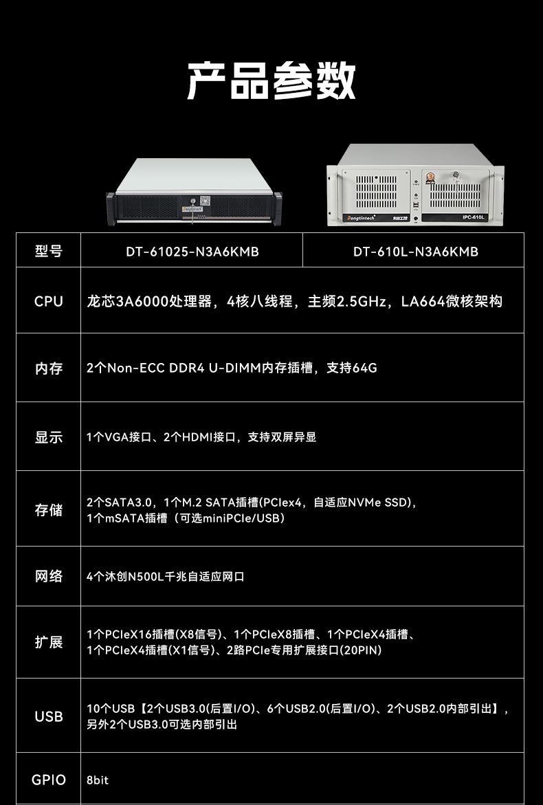 國產(chǎn)龍芯多網(wǎng)口廣東工控機,雙顯工業(yè)主機電腦,DT-61025-N3A6KMB.jpg